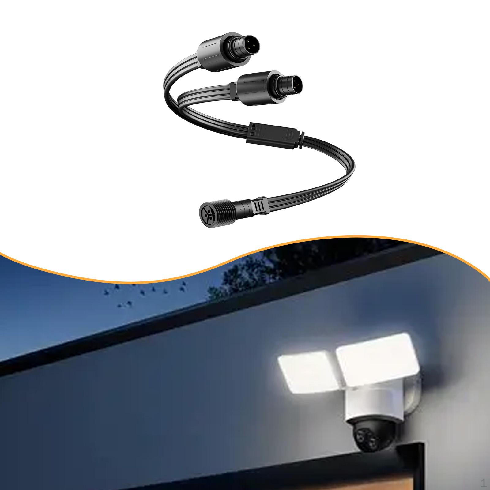 

Outdoor Lights Extension Cable Cord Plug and Play Portable Versatile Y Splitter for Light 1 Female to 2 Male