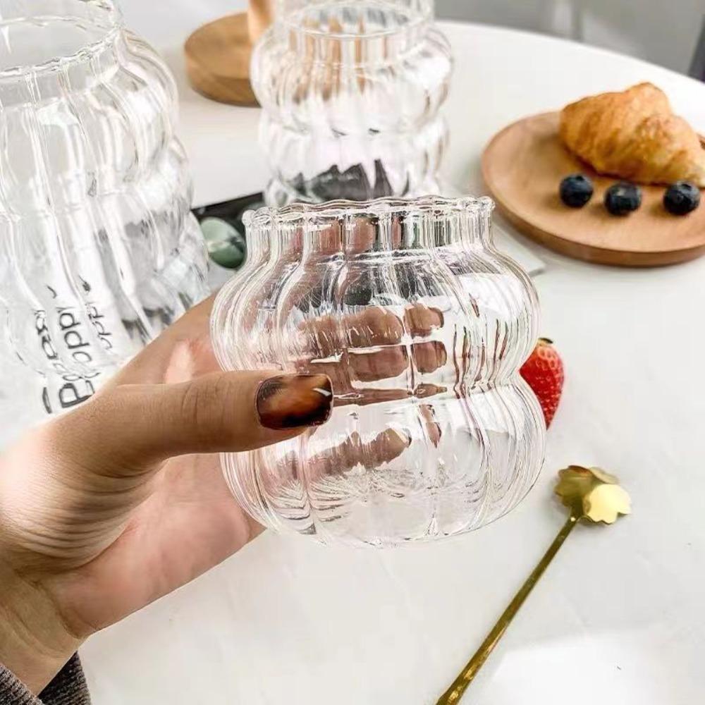Wave Shape Mugs Vertical Grain Glass Stripes Cup Drinkware   Gift