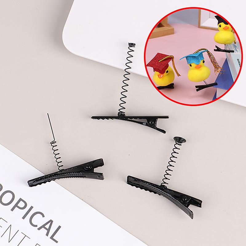 10Pcs Black Metal Pinch Alligator Hair Clips 40Mm With Wire Coil Spring Craft Hairpin For  Party Favor Children Toy