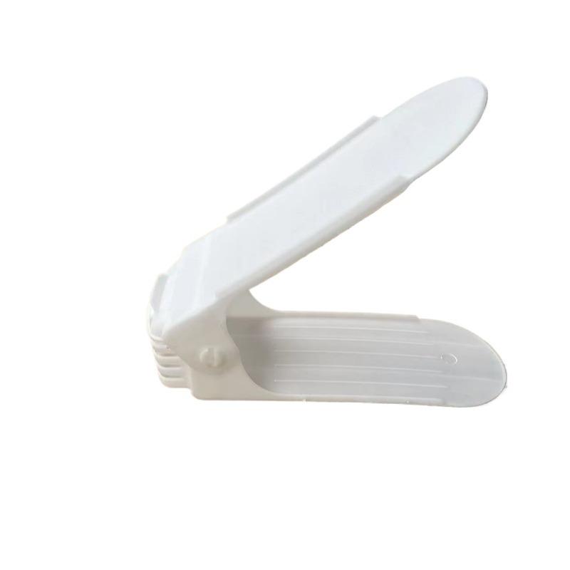 

Регулируемый органайзер для обуви с 4 уровнями, органайзер для обувных слотов, экономящий место, бытовой прочный двухъярусный стеллаж для обуви белый