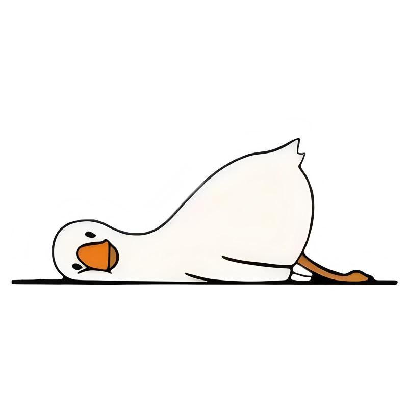 Cute Small White Goose Car Sticker Matte Non Fading Removable Decal for Laptop Water Bottle Luggage Notebook Decor