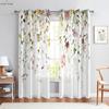 Window Curtains Floral Butterfly Print Curtains Pastoral Style Bedroom Living Room Kitchen Decorative Curtains 2 Pieces