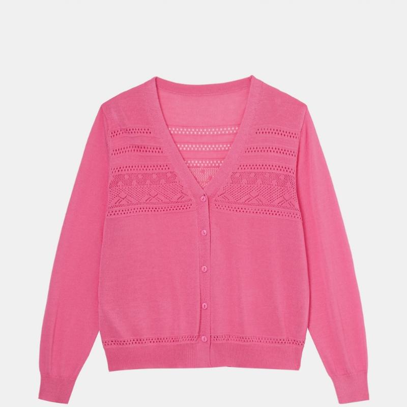 Pleats Me woMen Sheer V Neck Cardigan Ekcdm226016