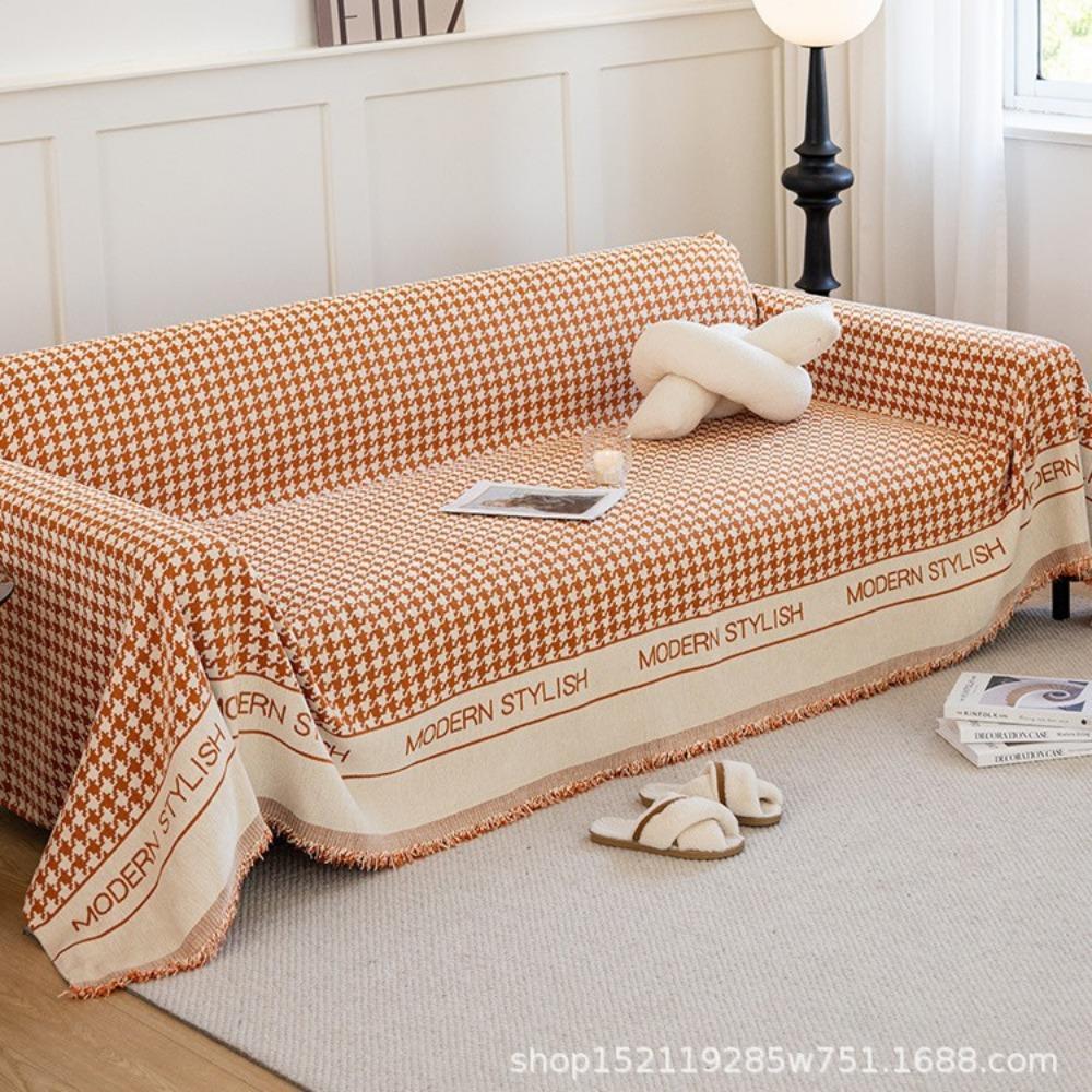 

Скандинавская шенилловая ткань для подушек дивана, универсальная подушка для сиденья на четыре сезона, нескользящая, простая современная накидка-полотенце на диван, тысяча птиц, клетка 180*130cm