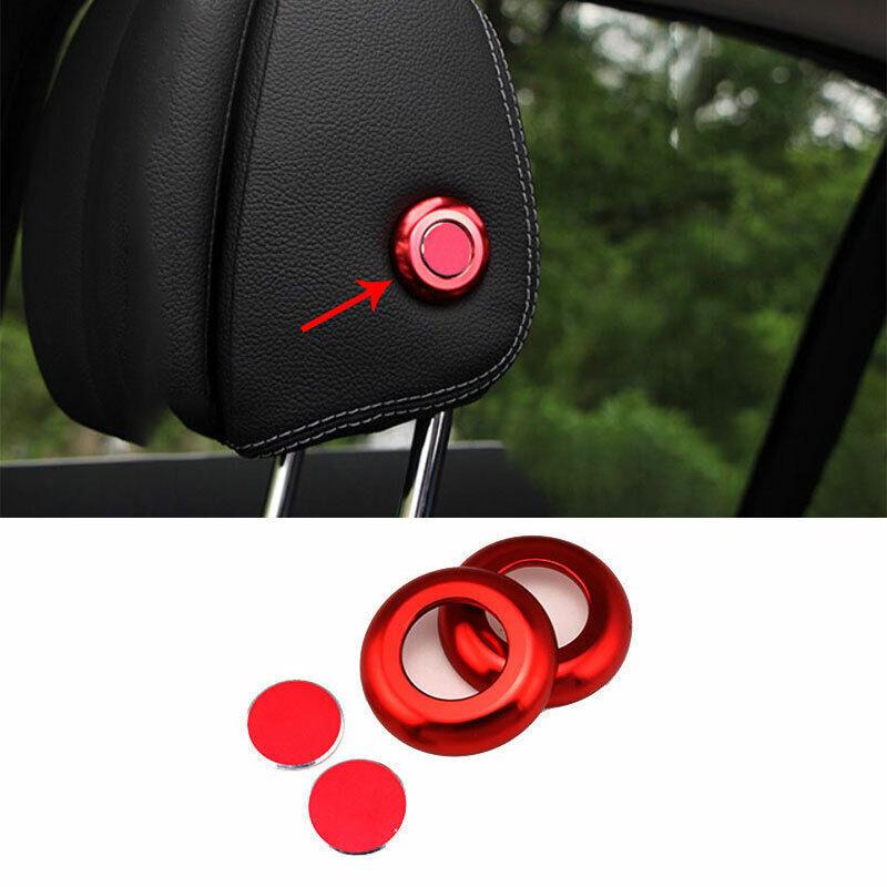 Red Aluminum Seat Headrest Switch Button Cover Trim For Benz C-Class 2015-