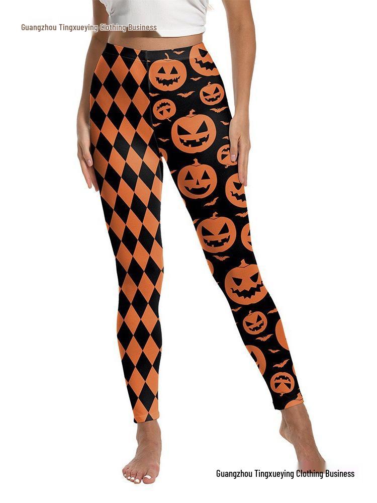 European & American Halloween Pumpkin Festival Women's Yoga Pants with Digital Print