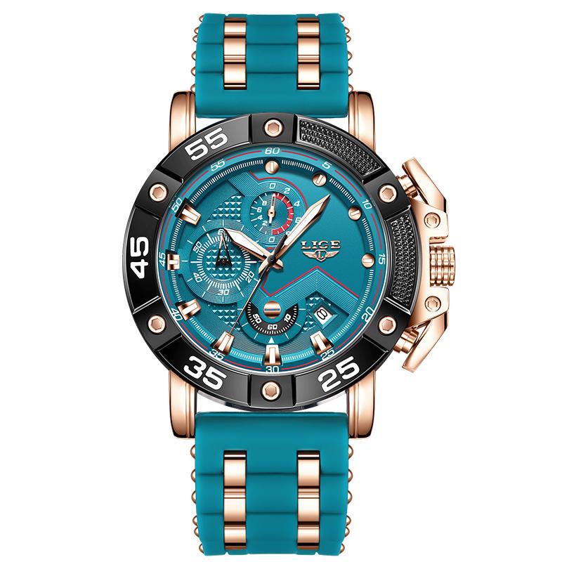 New Original Brand Luxury Quartz Watches For Men Fashion Military Silicone Big Dial Watch Men Sports Waterproof Chronograph