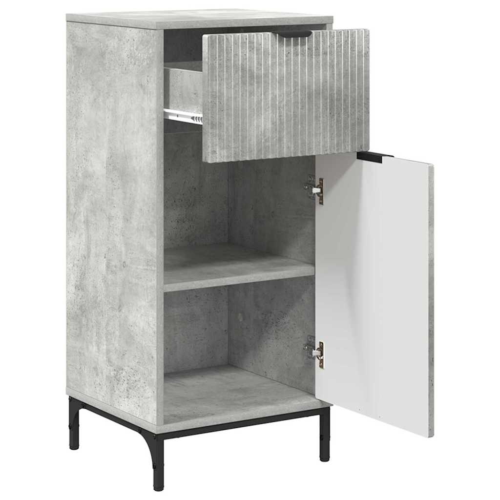 Bathroom Furniture Set with Shelf 3 Pcs Concrete Grey Particleboard