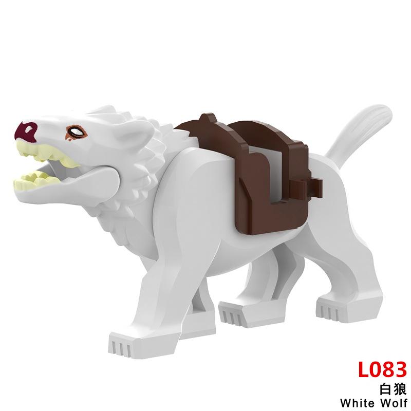 

Medieval Animals Series Brown/Gray/White Wolf Mount Assembling Small Particle Building Blocks DIY Bricks Toys For Kids Gifts