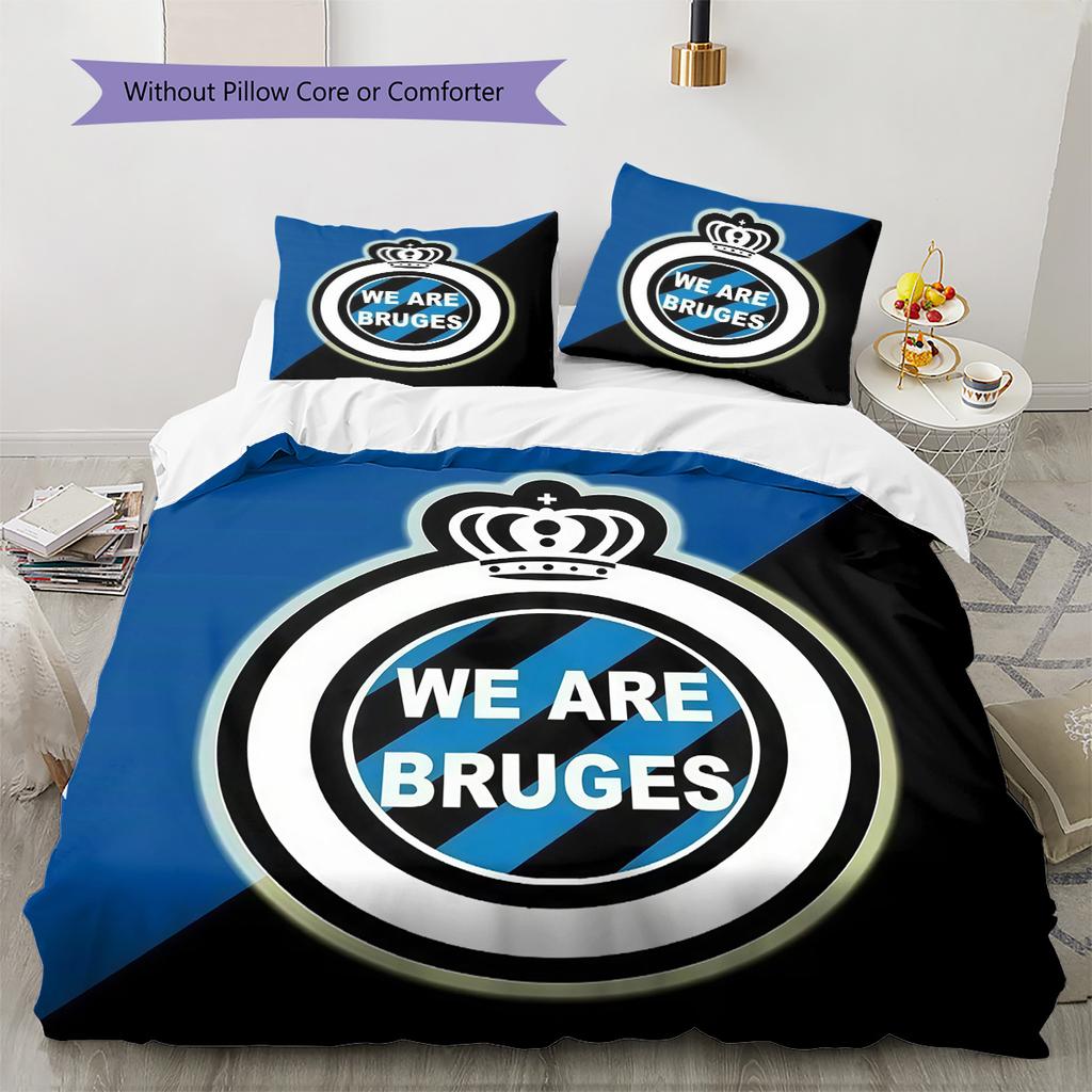 Club Brugge KV Pattern Bedding Quilt Set  Home Decoration  Gift (1 * Duvet Cover + 2 * Pillowcase  Without Core)