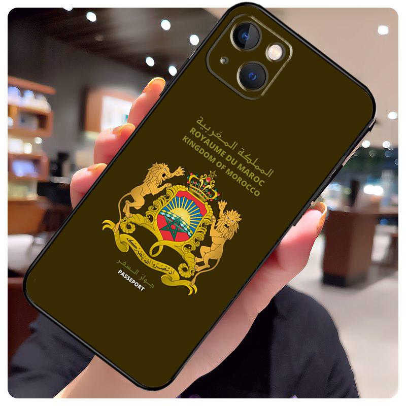 Morocco Flag Coat Of Arms Case For iPhone 16 Pro Max 14 13 12 11 15 17 Pro Max mini 15 16 Plus 16e 17 Air Phone Cover