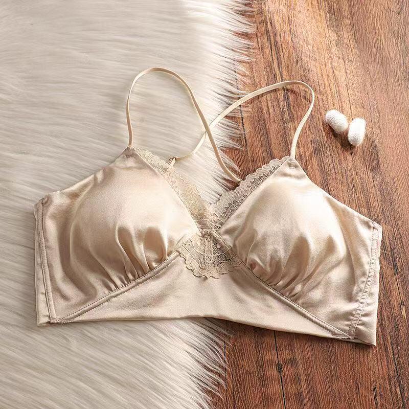 

Кружевной бюстгальтер-майка с эффектом минимайзера - Беспроводное, поддерживающее нижнее белье для женщин 34/75 телесный