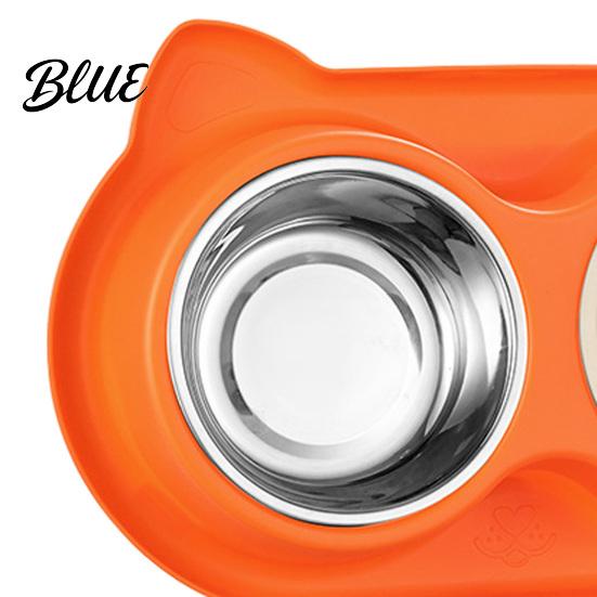 Dual Pet Feeding Station Double Bowls Feeder Slow Feeder Bowl And Stainless Steel