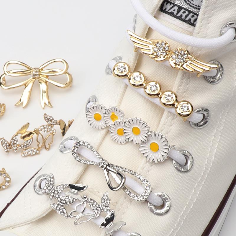 Metal Shoe Charms Rhinestone Sneakers Charms Girl Gift Shoe Decoration DIY Shoelaces Buckles AF1 Shoes Accesories 1Pcs Fashion
