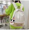 Unisex Harajuku Style Color Block Student Backpack Large Capacity Korean College Wind Ins New Shoulder Bag For Women