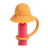 Reusable Silicone Straw Plug Hat Shaped Straw Toppers Drinking Straw Tips Lids  Cup Accessories