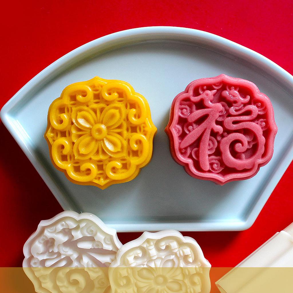 Hand Pressed Mooncakes Mold Festival Dessert Molds Cookie Stamp ABS Plastics Pastries Cake Moulds for Baking Lover