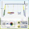 4-in-1 Kids Swing Set with Saucer Swing, Basketball Hoop and Football Goal, Outdoor Playground Playset for Garden