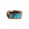 Blue Copper Turquoise Ring, 925 Solid Sterling Silver, Mens Bold Signet Ring, Turquoise Jewelry