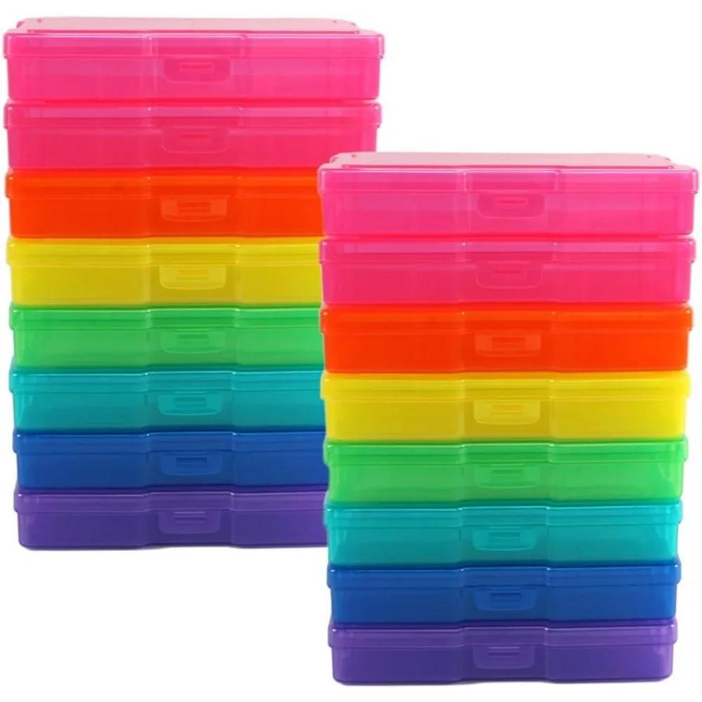 Photo Case 4" x 6", 16 Inner Photo Keeper Photo Organizer Photos Storage Containers Box for Photos (Multi-Colored)