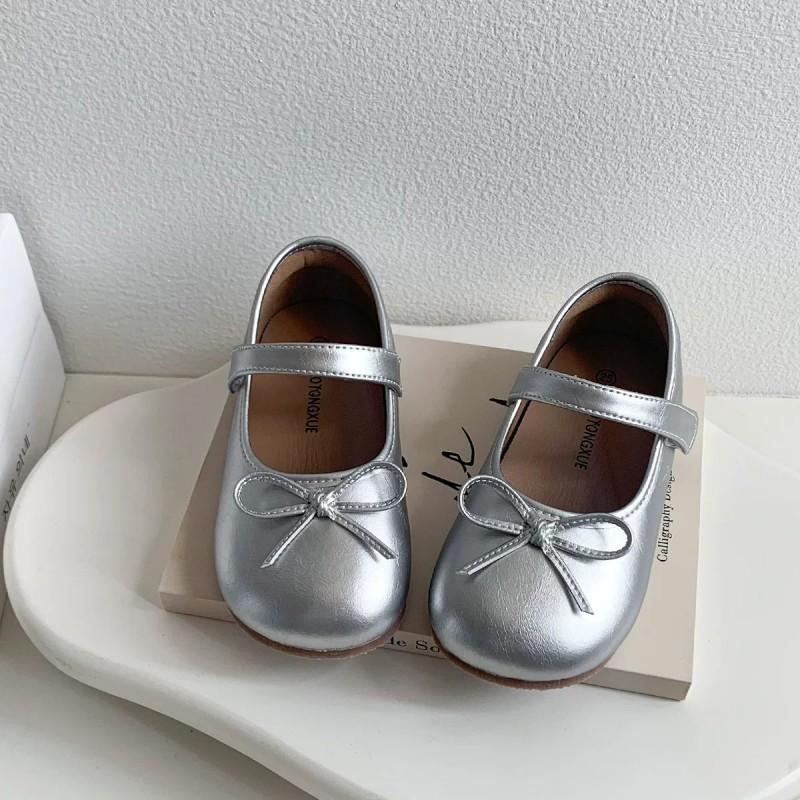 Youth Style Shoes Girls Ballet Flat Shoes Soft Sole Princess Style Slip-On Kids Fall Black Red