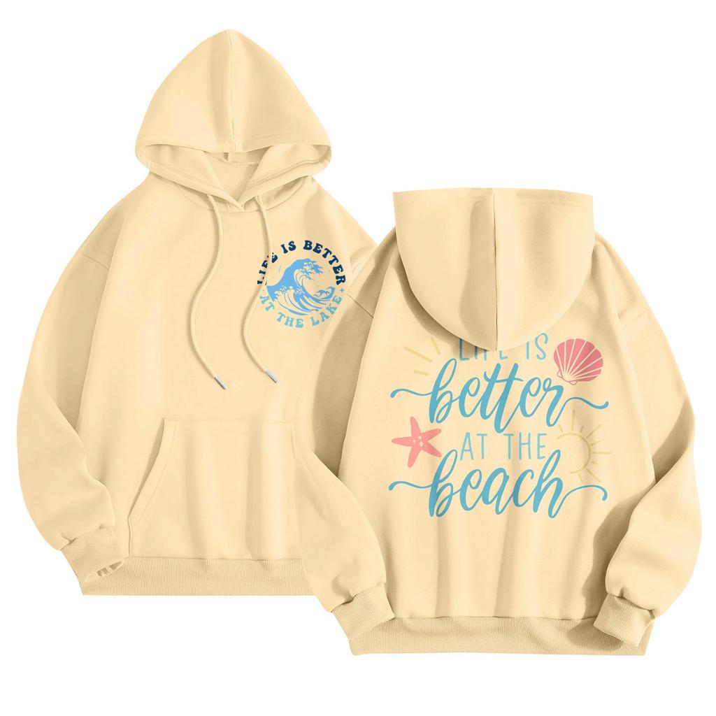 Graphic Hoodies For Women Cute Pullover Long Sleeve Preppy Sweatshirts Letter Printed Hooded Tops Fall Winter