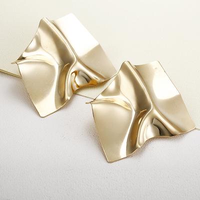 Vintage Goldene Quadratische Statement-Ohrringe Für Damen Mode Zirkon 2025 Party Europäische Hängeohrringe Irreguläre Geometrie Accessoires
