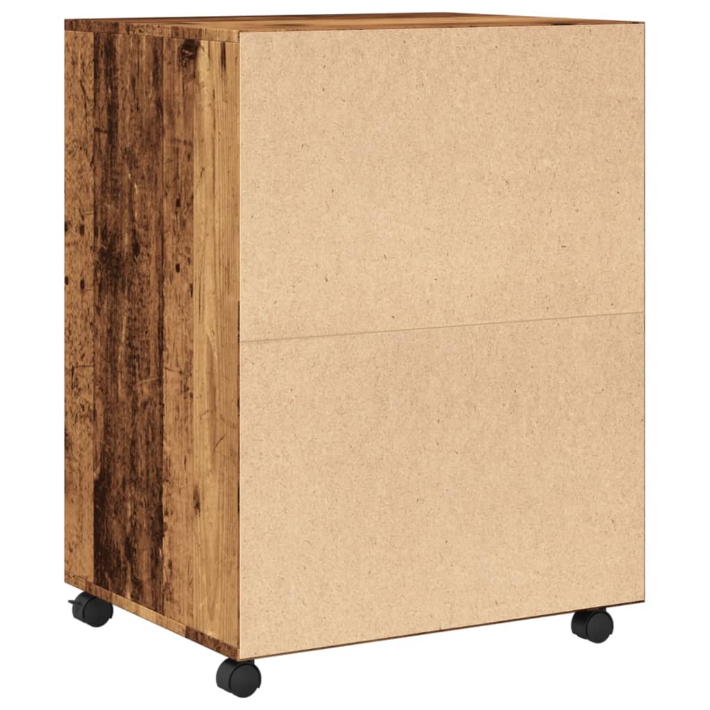 Mobile Cabinet with Rustic Wood Look 60 X 48 X 81 Cm Engineered Wood