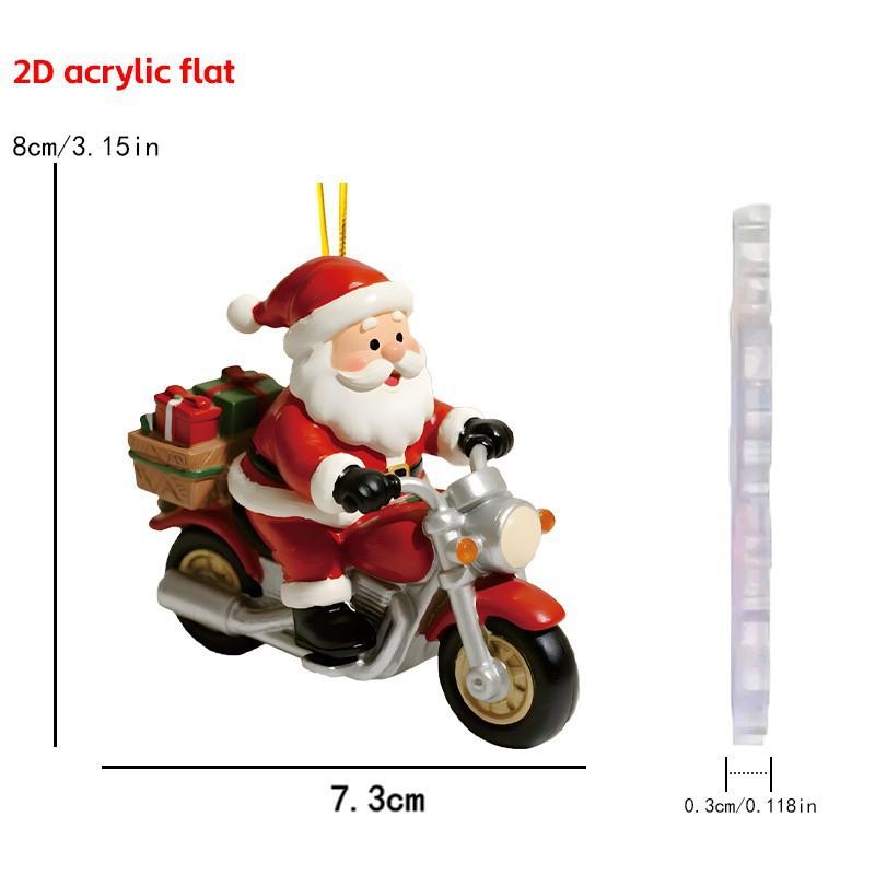 Christmas Tree Pendant Acrylic 2D Cartoon Santa Claus Snowman Festive Hanging Ornaments For Christmas Tree Decor Cute Cartoon