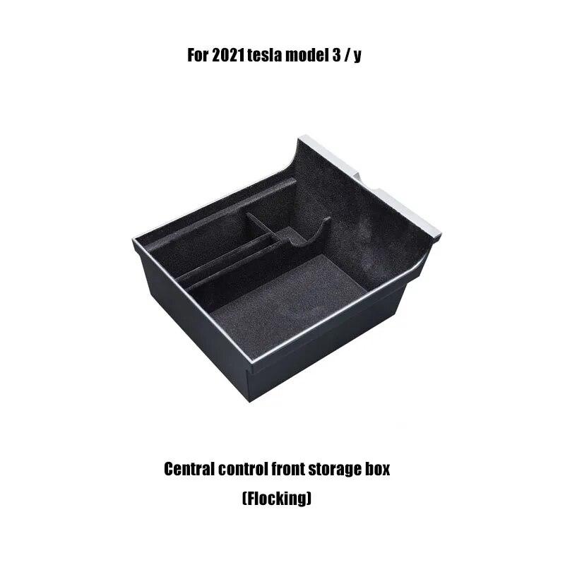 Car Central Armrest Storage Box For Tesla Model 3 / Y  2022 2023 Hidden Box Cup Holder Flocking Organizer Containersr