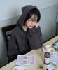 Itzavibe Meow Cat Ear Hoodie Zip Up - Charcoal