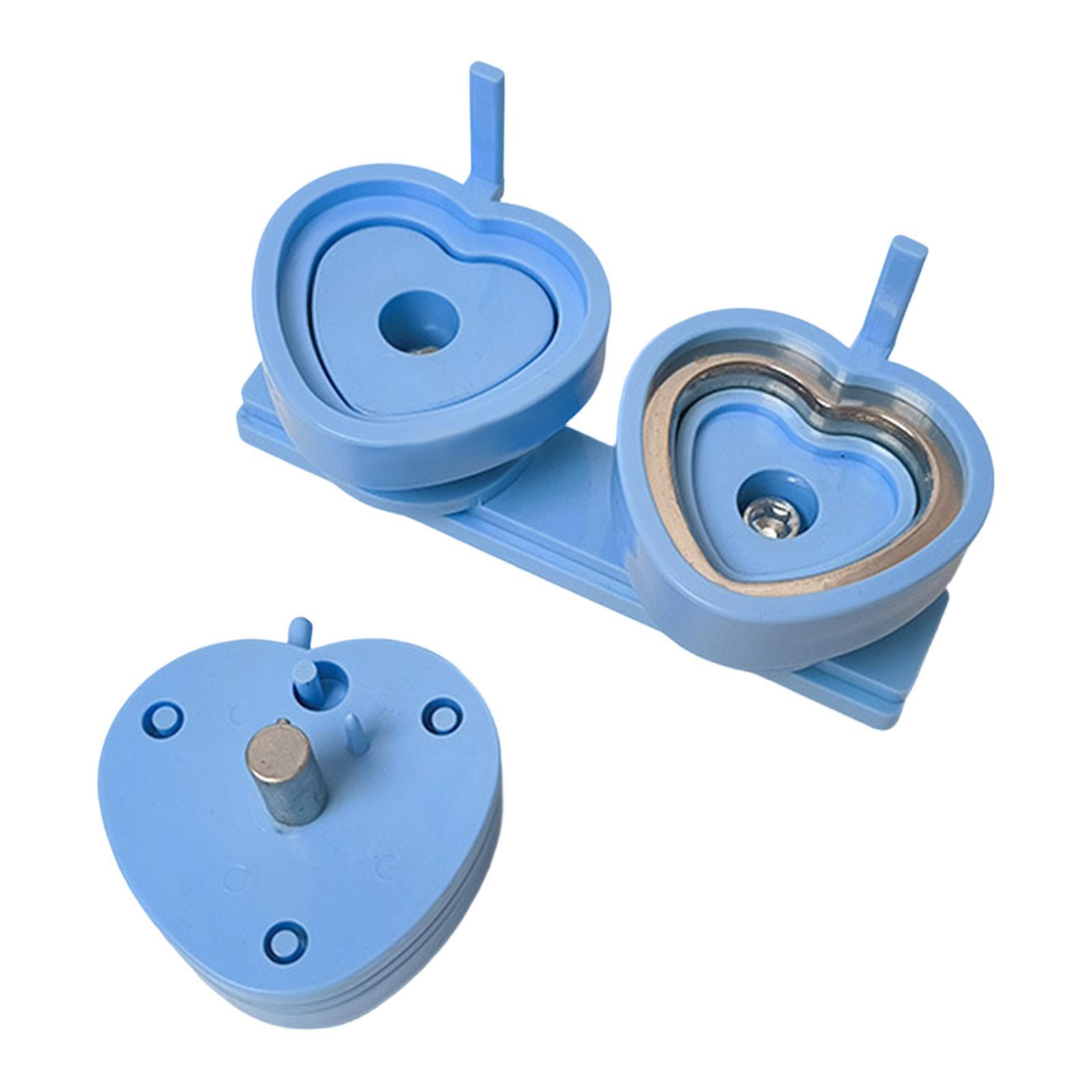 

Heart-shaped Button Making Machine, Ideal for Birthdays, with Sliding Press, for Workshop. светло-синий