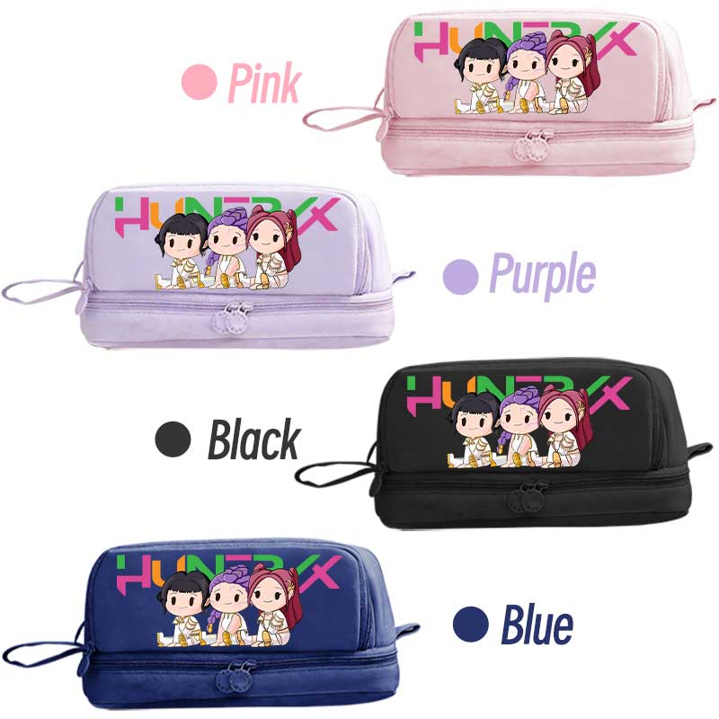 Double-layer Learning Stationery Bag Gift Girl Group Shoulders Bag For K-Pop Cartoon Pencil Case Stationery Bag Anime