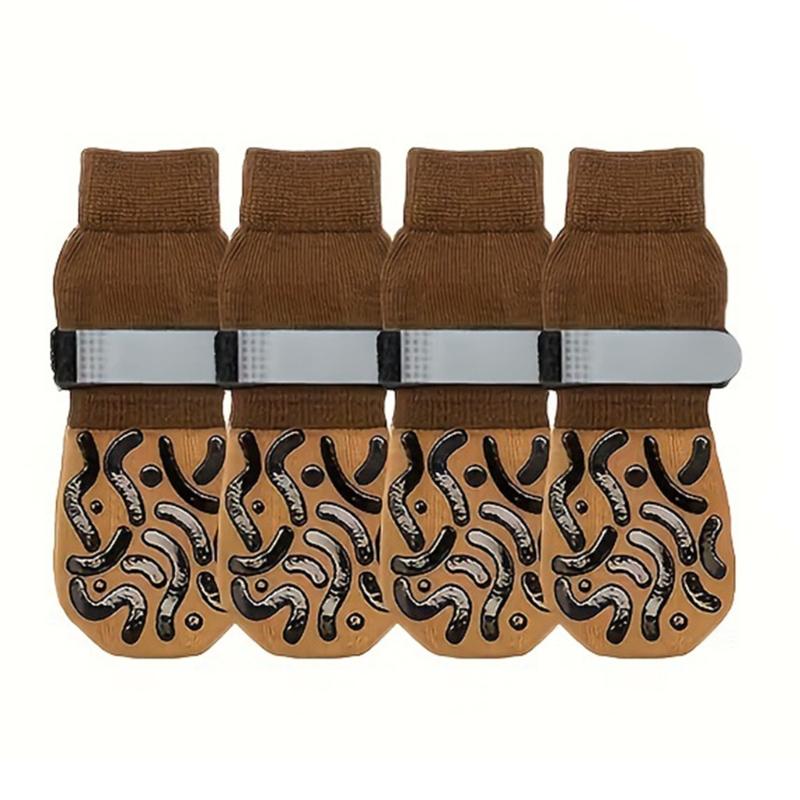 4pcs Winter Pet Dog Socks Soft Comfortable Pet Socks High Elasticities Socks Fashion Pet Accessories XL