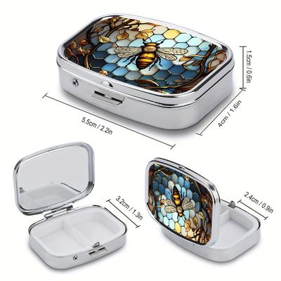 2 Compartment Medicine Pill Case, Compartment Portable Medicine Case, Portable Pill Box For Pocket Or Purse Pill Box