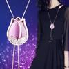 Korean Tassel Crystal Pendant Necklace - Elegant Long Sweater Chain