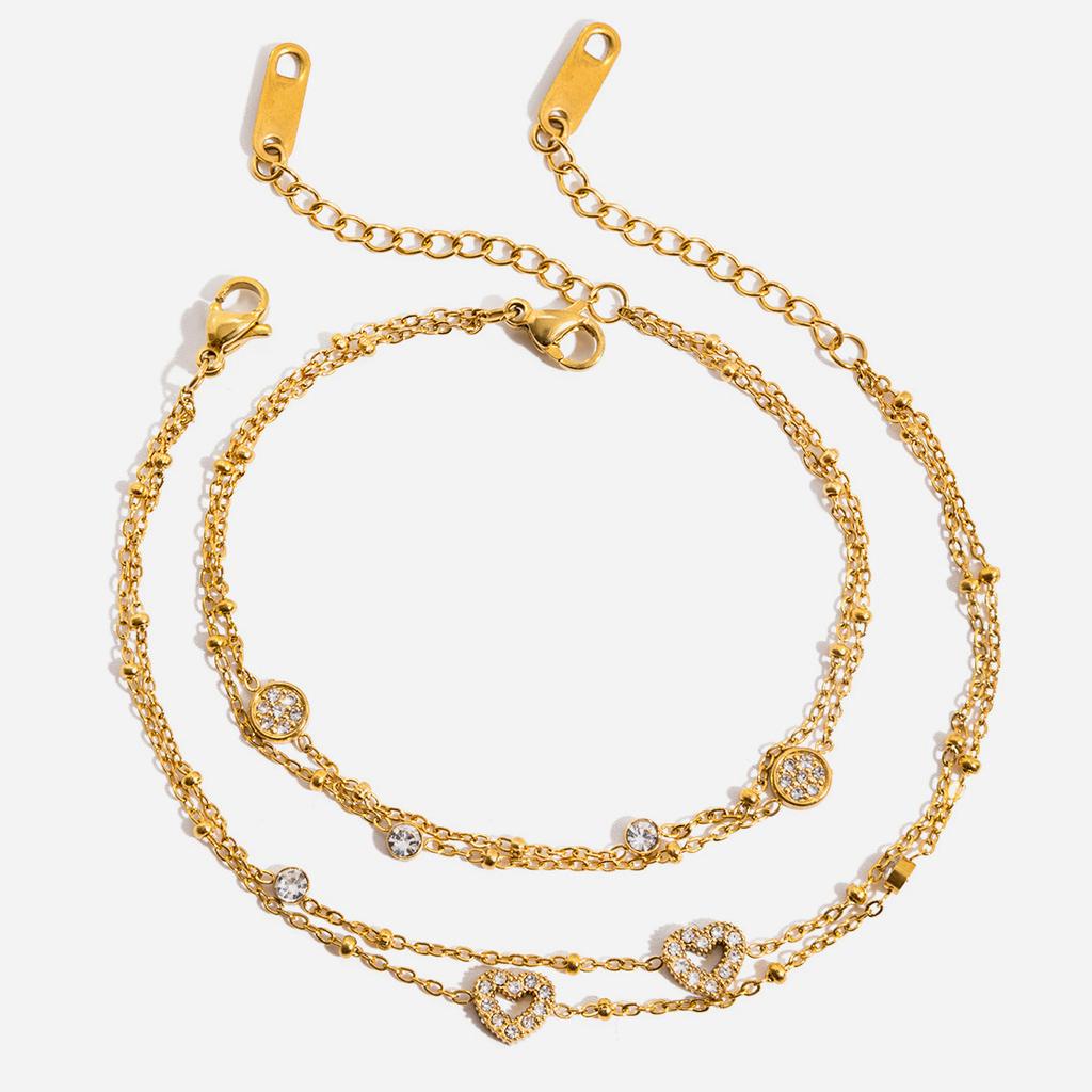 Delikat armband 18k guld nischdesign dubbellagerkedja QT-spänne armband
