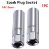 Spark Plug Socket 14mm 16mm Connector 3/8 Inch Drives 12 Point Chrome Steel Spark Plug Sleeve Wrench Spring Clips Removal Tool