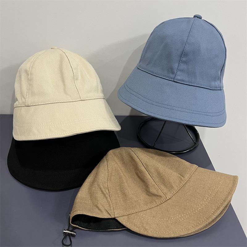 

Sun hat women s summer sun protection hat trendy versatile big brim cap face covering fisherman hat Adult (55-58cm) чорний