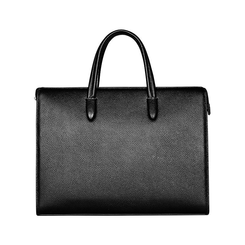 Men's Genuine Leather Briefcase with Fingerprint Lock – Large Capacity Business Handbag