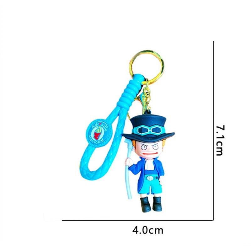 Anime One Piece Keychain Luffy Zoro Nami Chopper Silicone Model Pendant Backpack Decorative Cute Doll Car Carry Mini Lightweight Portable
