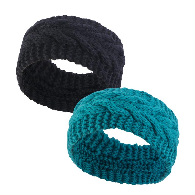 

3PCS/LOT Fried Dough Twists wool hair band Winter Knitted Inner Layer Windproof and Keepwarm Headband One Size