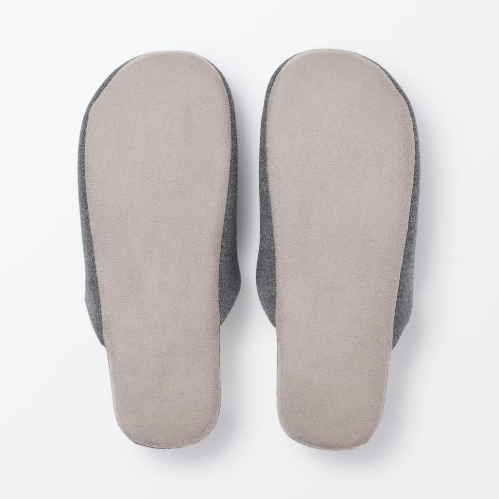 Japanese MUJI Cotton Piqué Comfort Slippers Gray