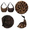 Women Crescent Crossbody Bag Multi-pockets Leopard Print Daily Messenger Bag Large Capacity Adjustable Strap Simple Satchel Bag