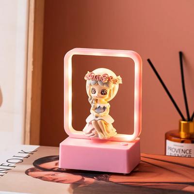 Modern Creative Room Decor Figurine Living Room Decor Girls Sculpture Accessories Cute Home Decor Night Light Ornament Gift