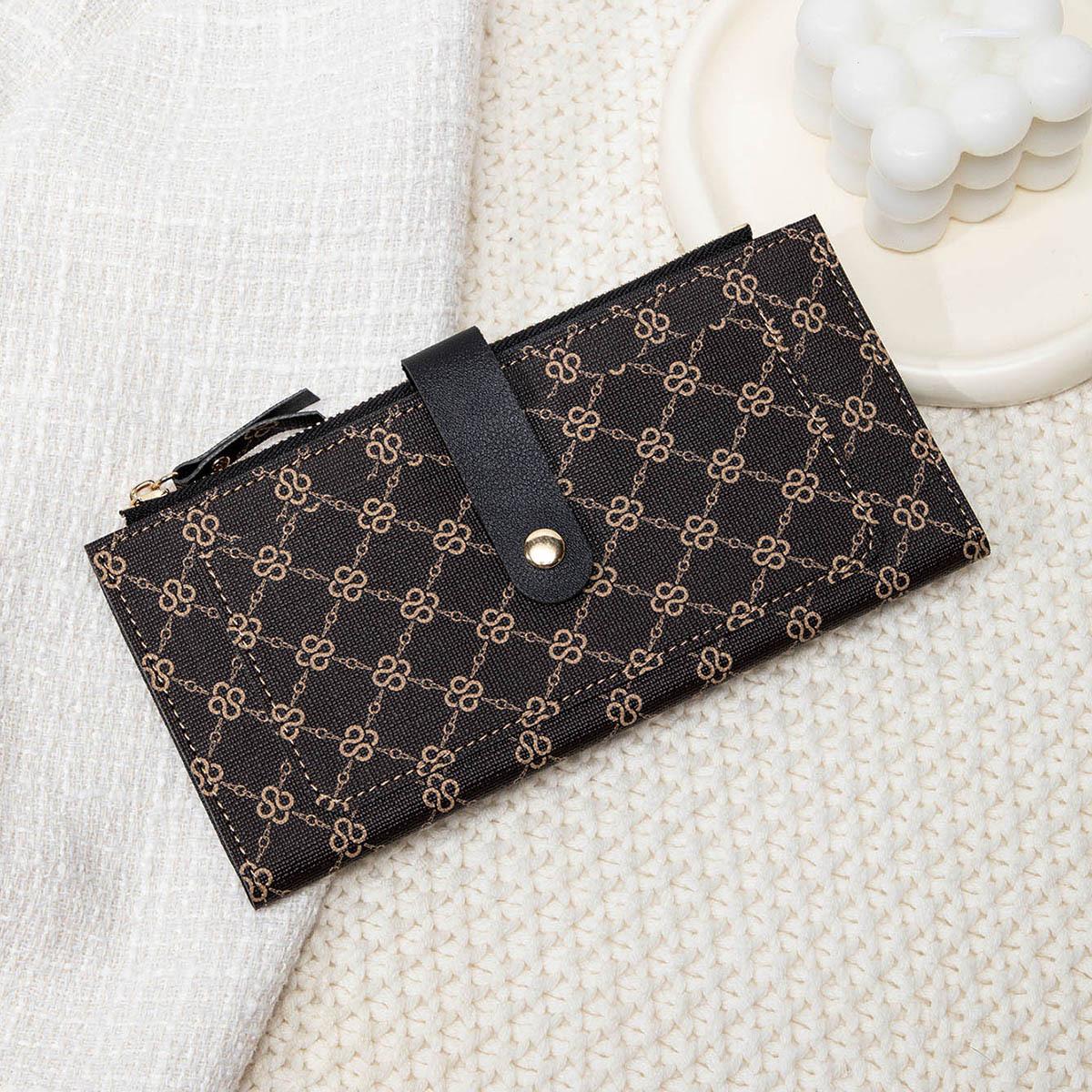 

Новый ретро женский кошелек в клетку контрастный клатч многофункциональный портативный двойного сложения длинный кошелек