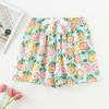 Women's Summer Cotton Silk Drapey Floral Shorts with Elastic Waist
