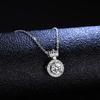 Luxury Solid Platinum PT950 1 Karat Moissanite Diamond Pendant Necklace Women S Crown Pendant Clavicle Chain