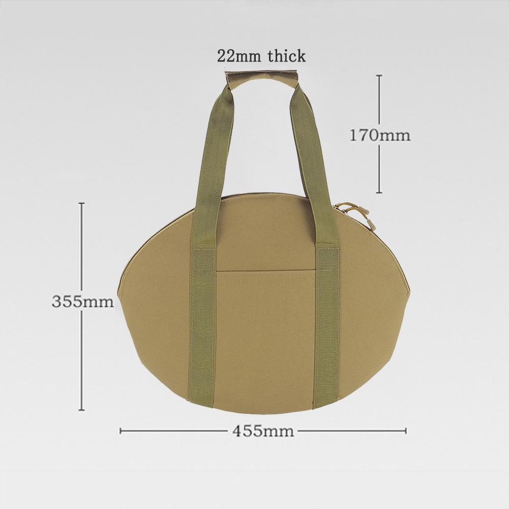 Cast Iron Skillet Bag 17.9x14x0.9in Grill Pan Storage Bag Zippered Side Storage Bag Design for Camping Cookware Oven Accessories