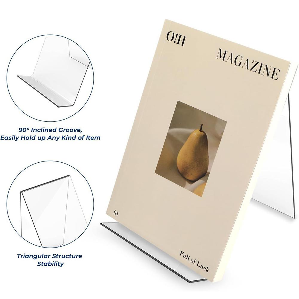 5pcs Acrylic Book Stand Without Ledge for Displaying Pictures, Books, Artworks